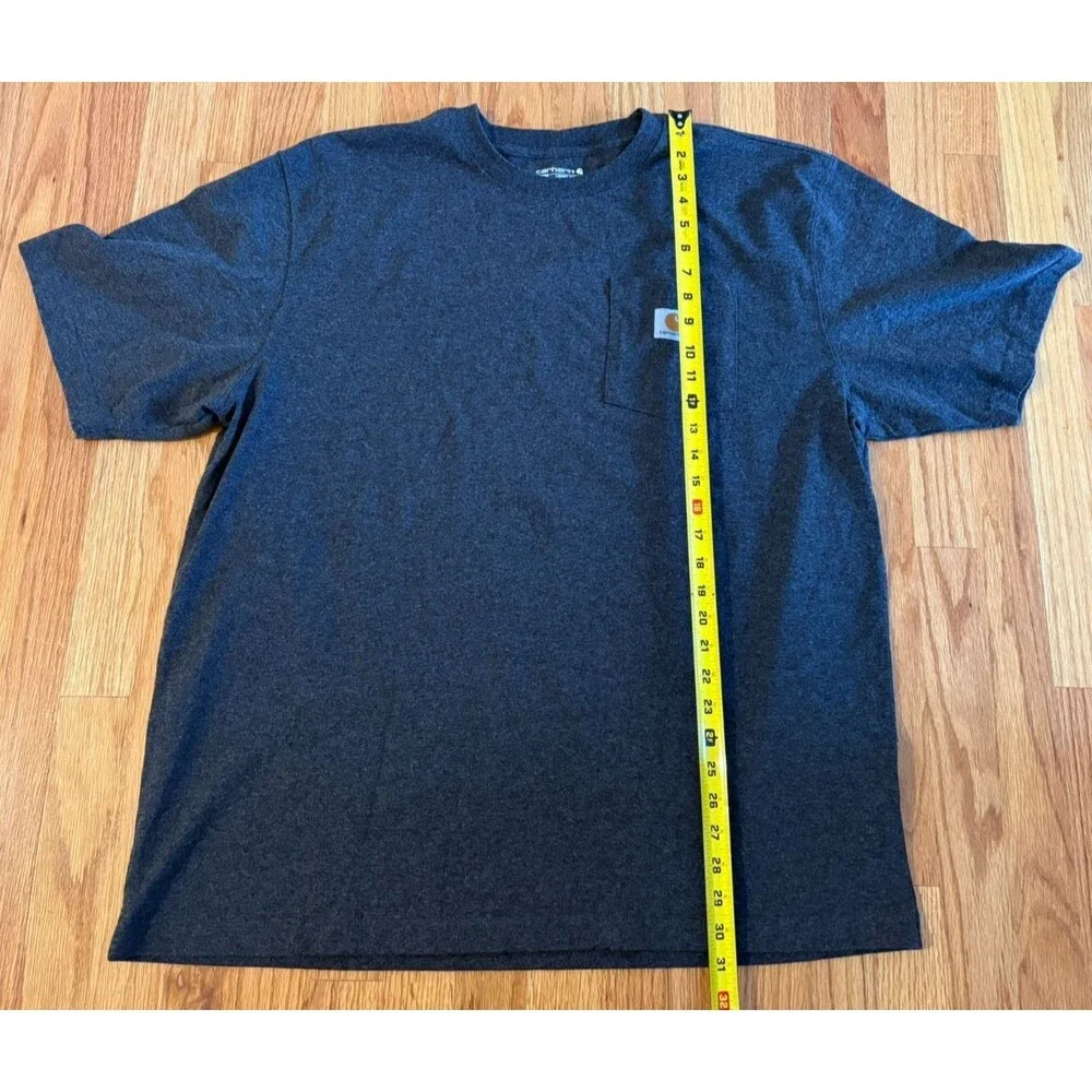 CARHARTT Shirt Mens XL loose Fit Short Sleeve Tee Crew Neck Work Cotton Blend - Picture 2 of 9